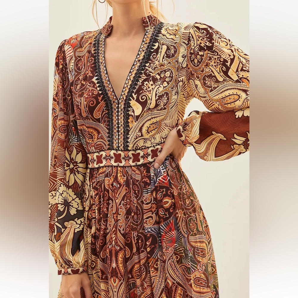 EUC Anthropologie Bhanuni By Jyoti Flirak Contrast Ronika Maxi Dress - Picture 4 of 10